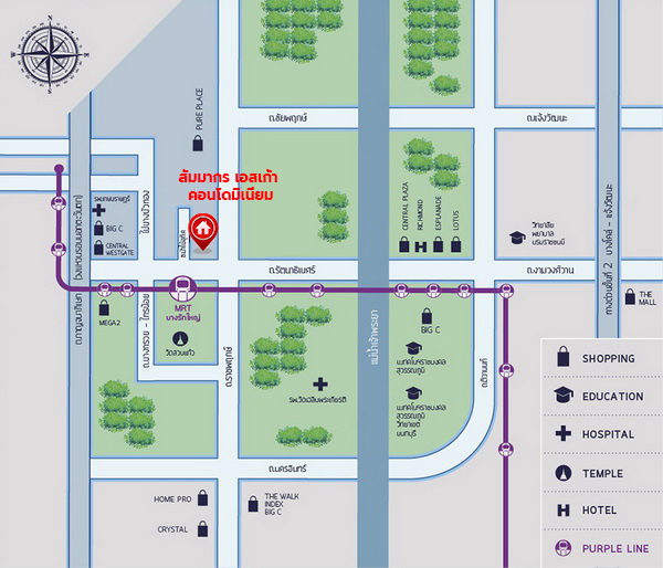 *****คอนโดมิเนียมมือสองนนทบุรี โครงการ สัมมากร เอสเก้า คอนโดมิเนียม รัตนาธิเบศร์ พื้นที่ใช้สอย 26.83 ตร.ม. ฟังก์ชัน 1 ห้องนอน 1 ห้องน้ำ พร้อมเข้าอยู่อาศัย บนทำเลเดินทางสะดวก เชื่อมต่อถนนรัตนาธิเบศร์ ถนนบางกรวย-ไทรน้อย ถนนราชพฤกษ์ ใกล้รถไฟฟ้าสายสีม่วง "สถานีบางรักน้อย"